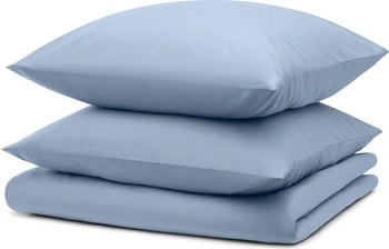 Blumtal 3er-Set Bettwäsche 155x220cm + 2x Kissenbezug 80x80cm Mikrofaser Hellblau