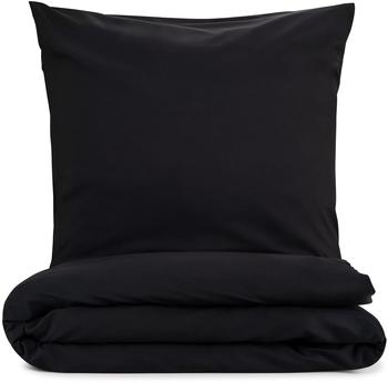 Blumtal 3er-Set Bettwäsche 155x220cm + 2x Kissenbezug 80x80cm Mikrofaser Schwarz
