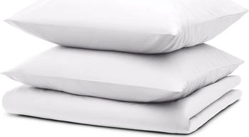 Blumtal 3er-Set Bettwäsche 155x220cm + 2x Kissenbezug 80x80cm Mikrofaser Weiß