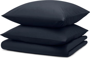 Blumtal 3er-Set Bettwäsche 200x200cm + 2x Kissenbezug 80x80cm Mikrofaser Dunkelblau