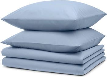 Blumtal 4er-Set Bettwäsche 2x 135x200cm + 2x Kissenbezug 40x80cm Mikrofaser Hellblau