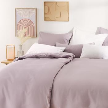 Blumtal Premium Mako Satin Bettw&auml;sche Set 135x200cm mit Kissenbezug 40x80cm Grau