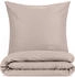 Blumtal 2er-Set Bettwäsche 135x200cm + Kissenbezug 80x80cm Mikrofaser Taupe