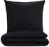 Blumtal 2er-Set Bettwäsche 140x200cm + Kissenbezug 80x80cm Mikrofaser Schwarz