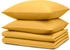 Blumtal 4er-Set Bettwäsche 2x 135x200cm + 2x Kissenbezug 80x80cm Mikrofaser Gelb