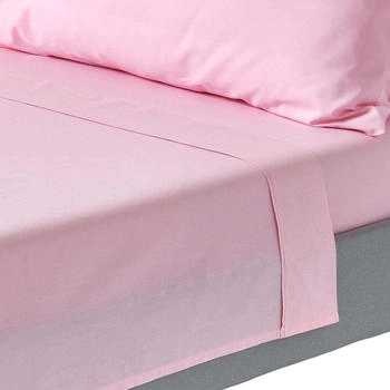 Homescapes Perkal Bettlaken ohne Gummizug - 100 % &Auml;gyptische Baumwolle rosa 275x275cm