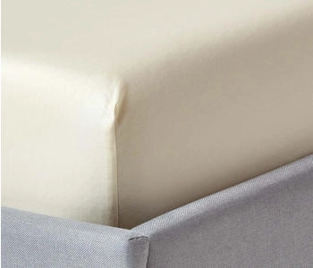 Homescapes Satin-Spannbettlaken creme 90x190cm