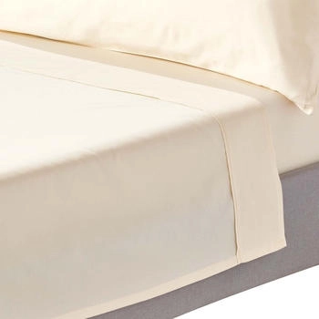 Homescapes Bio Satin Bettlaken ohne Gummizug - 100 % Bio-Baumwolle creme 178x255cm