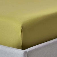Homescapes - Luxus Spannbettlaken 180x200 Cm Olivgr&uuml;n Satin-spannbetttuch 100%
