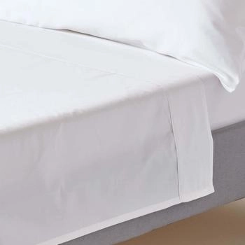 Homescapes Bio Satin Bettlaken ohne Gummizug - 100 % Bio-Baumwolle wei&szlig; 275x275cm