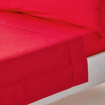Homescapes Perkal Bettlaken ohne Gummizug - 100 % &Auml;gyptische Baumwolle rot 240x275cm