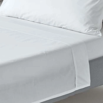Homescapes Perkal Bettlaken ohne Gummizug - 100 % &Auml;gyptische Baumwolle wei&szlig; 240x275cm
