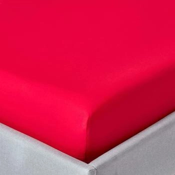 Homescapes Perkal-Spannbettlaken - 100% ägyptische Baumwolle rot 160x200cm