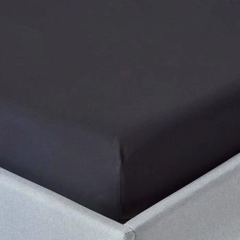 Homescapes Perkal-Spannbettlaken - 100% ägyptische Baumwolle schwarz 140x190cm