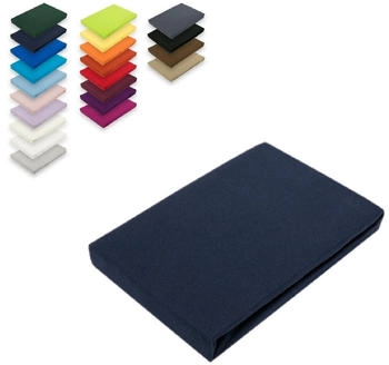 Exklusiv Heimtextil Microfaser Spannbettlaken 140 160 x 200 cm + 28 cm Navy