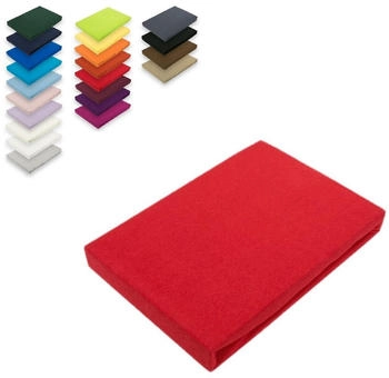 Exklusiv Heimtextil Microfaser Spannbettlaken 90 100 x 200 cm + 28 cm Rot