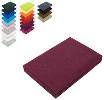Exklusiv Heimtextil Microfaser Spannbettlaken 140 160 x 200 cm + 28 cm Bordeaux