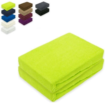 Exklusiv Heimtextil Frottee Spannbettlaken Doppelpack 140 160 x 200 cm Apfelgrün