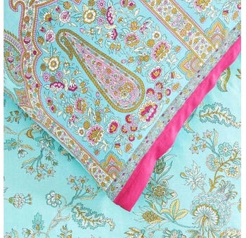 Bassetti Satin-Bettwäsche INDIAN ROSES T1 TURCHESE 135x200+80x80