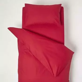 Homescapes Cotton Cot Bed Duvet Cover Set Red Cot Bed