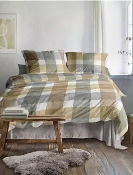 Irisette Edel-Feinbiber Bettwäsche Set Koala 8622 gold 140x200+70x90cm