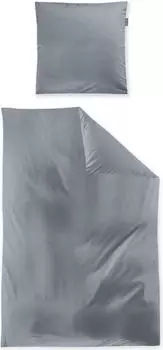 Irisette Mako-Satin uni Bettw&auml;sche Set uni Paris 8000 blau 155x220cm
