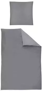 Irisette Mako-Satin UNI Bettw&auml;sche-Garnitur Paris-8000 240x220+80x80cm grafit-12