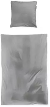 Irisette Mako-Satin Bettw&auml;sche-Garnitur Tokio 8607 grau 135x200+80x80cm