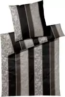 Joop! Bettw&auml;sche Paisley Stripes 4121-09 black - 135x200cm + 80x80cm