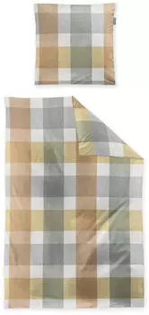 Irisette Edel-Feinbiber Bettwäsche Set Koala 8622 gold 135x200+80x80cm