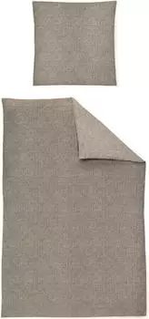 Irisette Flausch-Baumwolle Bettw&auml;sche-Garnitur Loyd-8835 silber-11 200x200+2x80x80cm