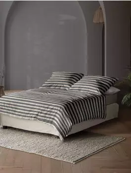 Irisette Mako-Satin Bettw&auml;sche-Garnitur Wave-HK 8559 grau 200x200+80x80cm
