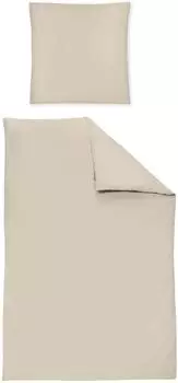 Irisette Mako-Satin uni Bettwäsche Set uni Paris 8000 beige 135x200+40x80cm