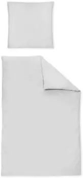 Irisette Mako-Satin uni Bettwäsche Set uni Paris 8000 grau 135x200+40x80cm
