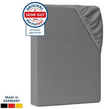 AM Qualitätsmatratzen Spannbettlaken Baumwolle, Bettlaken für Matratzen (1 Stück), 90x220x30, Anthrazit