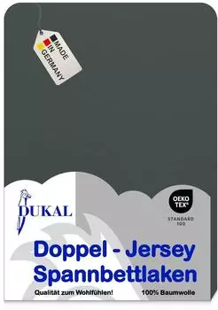 DUKAL Spannbettlaken für Topper, max. Matratzenhöhe 10 cm, Gummizug: rundum, 120x220 - 130x220 cm, Anthrazit