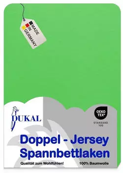 DUKAL Spannbettlaken Gummizug: rundum, 140x200 cm, mit Spannumrandung, Apfelgrün