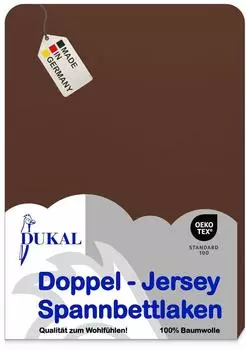 DUKAL Spannbettlaken Gummizug: rundum, 180x240 - 200x240 cm, mit Spannumrandung, Braun