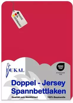 DUKAL Spannbettlaken Gummizug: rundum, 90x200 - 100x200 cm, mit Spannumrandung, Rot
