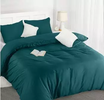 Utopia Bedding Bettwäsche-Set Mikrofaser 200x200cm + 2 Kissenbezüge 50x75cm Smaragd (UB04195EU)