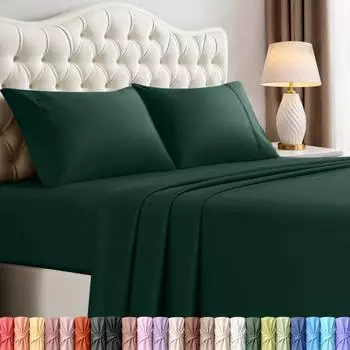Utopia Bedding Bettwäsche-Set King-Size, 4-teilig, gebürstete Mikrofaser, Smaragd