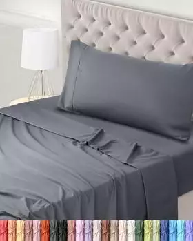 Utopia Bedding Bettwäsche-Set Einzelbett 3-teilig, Mikrofaser, Grau (EU0013)