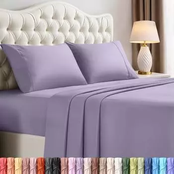 Utopia Bedding Bettwäsche-Set King Size 4-teilig gebürstete Mikrofaser Lavendel (HU-XI-27)