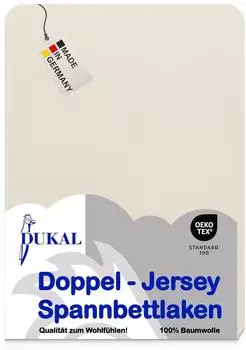 DUKAL Spannbettlaken für Topper, max. Matratzenhöhe 10 cm, Gummizug: rundum, 160x220 cm, Natur