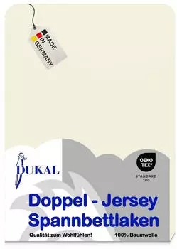 DUKAL Spannbettlaken für Topper, max. Matratzenhöhe 10 cm, Gummizug: rundum, 90x200 - 100x200 cm, Creme