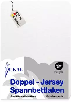 DUKAL Spannbettlaken Gummizug: rundum, 140x200 cm, mit Spannumrandung, Weiß