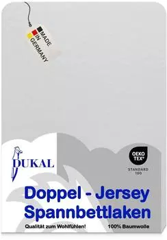 DUKAL Spannbettlaken Gummizug: rundum, 180x220 - 200x220 cm, Grau