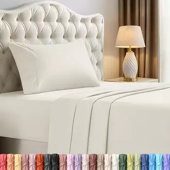 Utopia Bedding Bettwäsche-Set 3-teilig Einzelbett Mikrofaser, Elfenbein