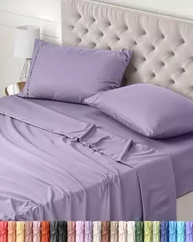 Utopia Bedding Bettlaken-Set 4-teilig 150x200cm Polyester Mikrofaser Lavendel (UB05102EU)