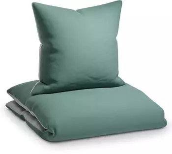SleepWise Soft Wonder Bettw&auml;sche Mikrofaser 135x200cm + 80x80cm Graugr&uuml;n/Hellgrau